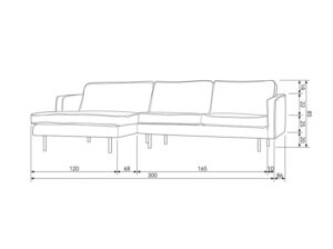 Narożnik Rodeo lounge czarny ekoskóra Woood