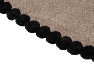 Okrągły dywan wełniany Laila Beige Black Round 5010 Carpets & More
