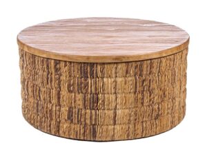 Okrągły stolik kawowy Magani Abaca naturalny Bazar Bizar