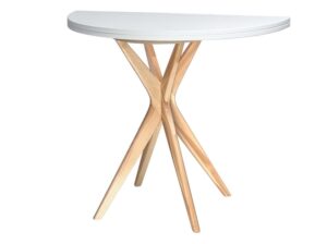 Półokrągły stół rozkładany JUBI 90 cm biały Ragaba