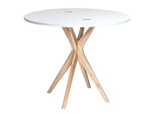 Półokrągły stół rozkładany JUBI 90 cm biały Ragaba