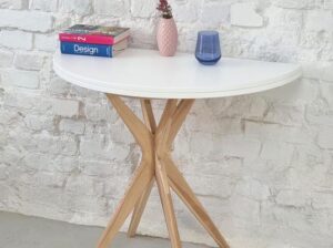 Półokrągły stół rozkładany JUBI 90 cm biały Ragaba