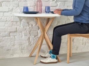 Półokrągły stół rozkładany JUBI 90 cm biały Ragaba