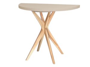 Półokrągły stół rozkładany JUBI 90 cm kawa z mlekiem Ragaba