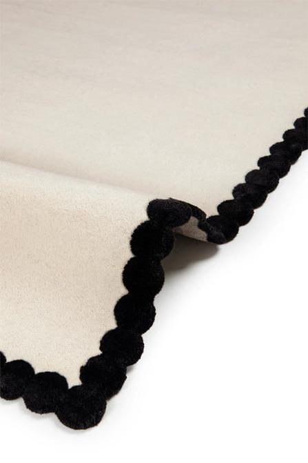 Ręcznie tuftowany dywan wełniany Laila White Black 5049 Carpets & More