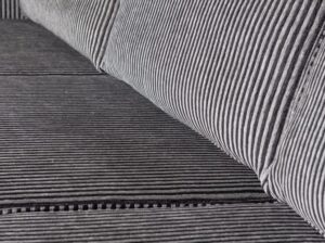 Sofa 3-osobowa Rodeo w pasy czarno-szara Woood