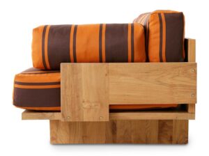 Sofa ogrodowa z drewna tekowego retro HKliving