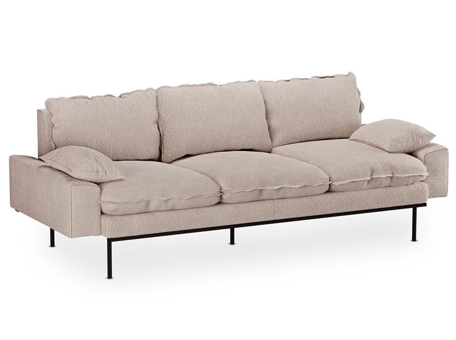 Sofa trzyosobowa Retro boucle taupe HKliving