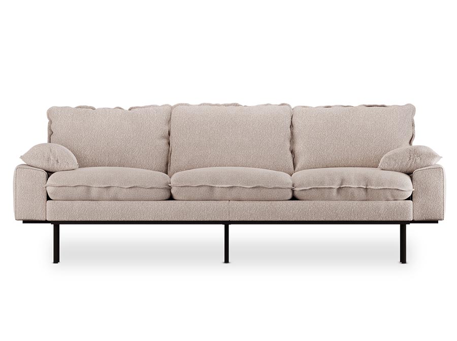 Sofa trzyosobowa Retro boucle taupe HKliving