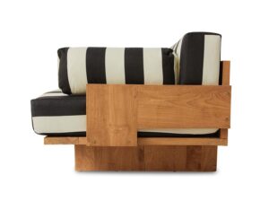 Sofa z drewna tekowego stracciatella HKliving