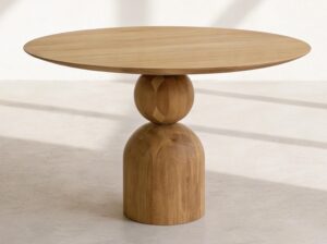 Stół dębowy okrągły z kulistą podstawą Arbo Mestiere Home