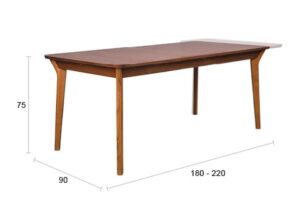 Stół Ellen 180-220 cm orzech Zuiver