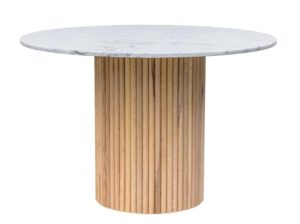 Stół okrągły Hygge Wooden z marmurowym blatem Marle Home