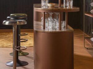 Stołek barowy Isaac z regulacją wysokości metalowy Woood