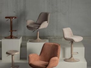 Stołek barowy Marten z regulacją wysokości piaskowy Woood