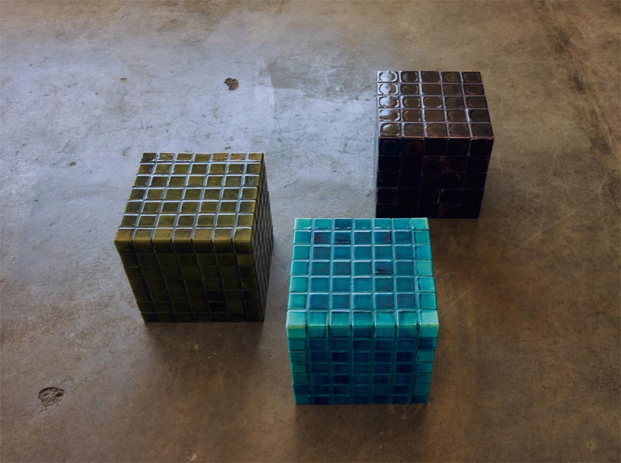 Stolik boczny Tiled turkusowy HKliving