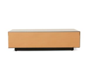 Stolik kawowy z blokiem lustrzanym 90x90 cm dymny brąz HKliving