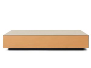 Stolik kawowy z blokiem lustrzanym 80x55 cm dymny brąz HKliving