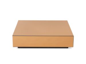 Stolik kawowy z blokiem lustrzanym 80x55 cm dymny brąz HKliving