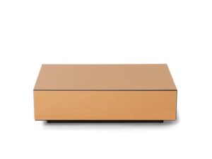 Stolik kawowy z blokiem lustrzanym 90x90 cm dymny brąz HKliving