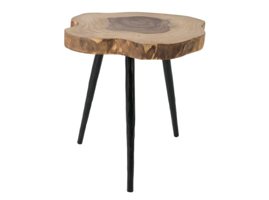 stolik z blatem z pnia drewna. Oryginalny stolik do salonu