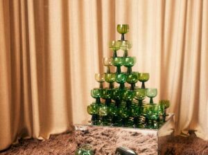 Stolik z blokami lustrzanymi L przezroczysty HKliving