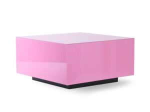 Stolik z blokami lustrzanymi L różowy HKliving