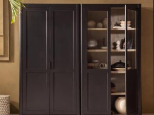 Szafa z drewna sosnowego Gunnar black/mud Woood