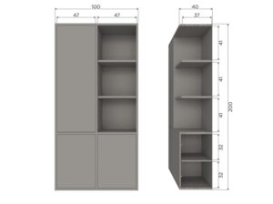 Szafka do przechowywania Merel sosnowa szara Woood