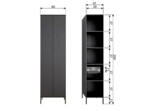 Szafka Gravure z drewna sosnowego dust Woood