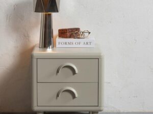 Szafka nocna Rune metalowa kolor piaskowy Woood