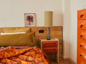 Szafka nocna Space pomarańczowa kremowa HKliving