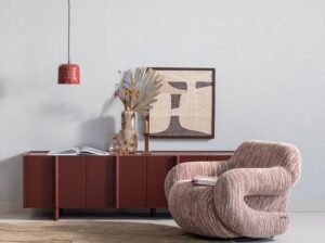 Szafka pod telewizor Basu sosna burgund Woood