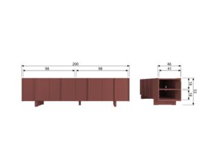 Szafka pod telewizor Basu sosna burgund Woood