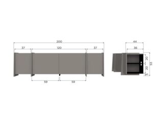 Szafka RTV Brock 200 cm ciepła szarość Woood