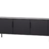 Szafka RTV Gunnar 154 cm z drewna sosnowego czarny mat Woood