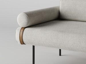 Szezlong 160 cm z podłokietnikiem Clare Absynth