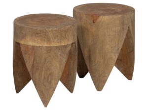 Zestaw 2 stolików Trunk drewno naturalne Be Pure