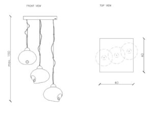 Żyrandol Meduse 3 deep ocean Gie El